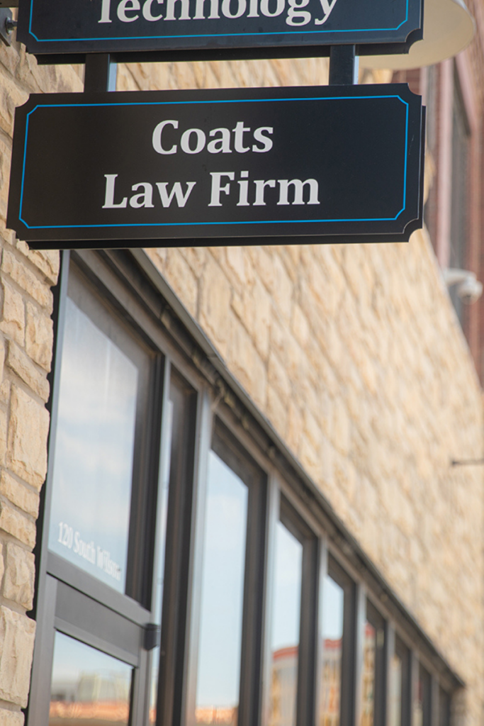 Coats Law Firm office exterior representing real estate law services from a real estate attorney in Oklahoma helping clients with property transactions and ownership matters